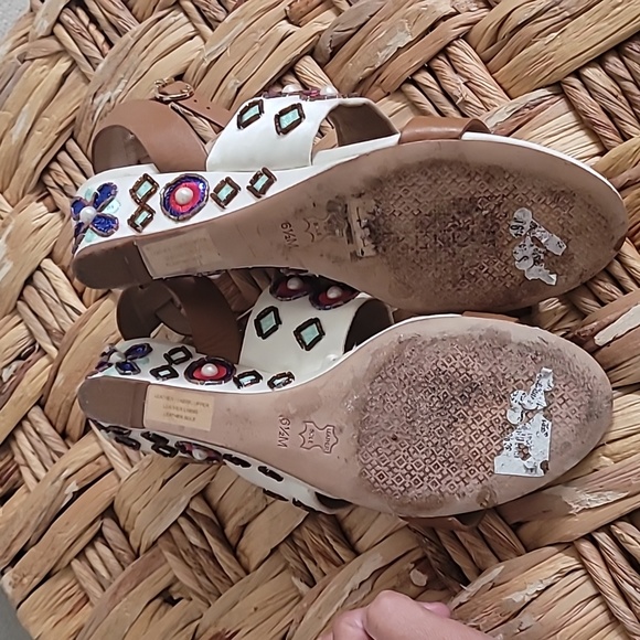 🥀 TORY BURCH ESTELLA EMBELLISHED SHORT HEELS SANDALS. - Picture 16 of 16